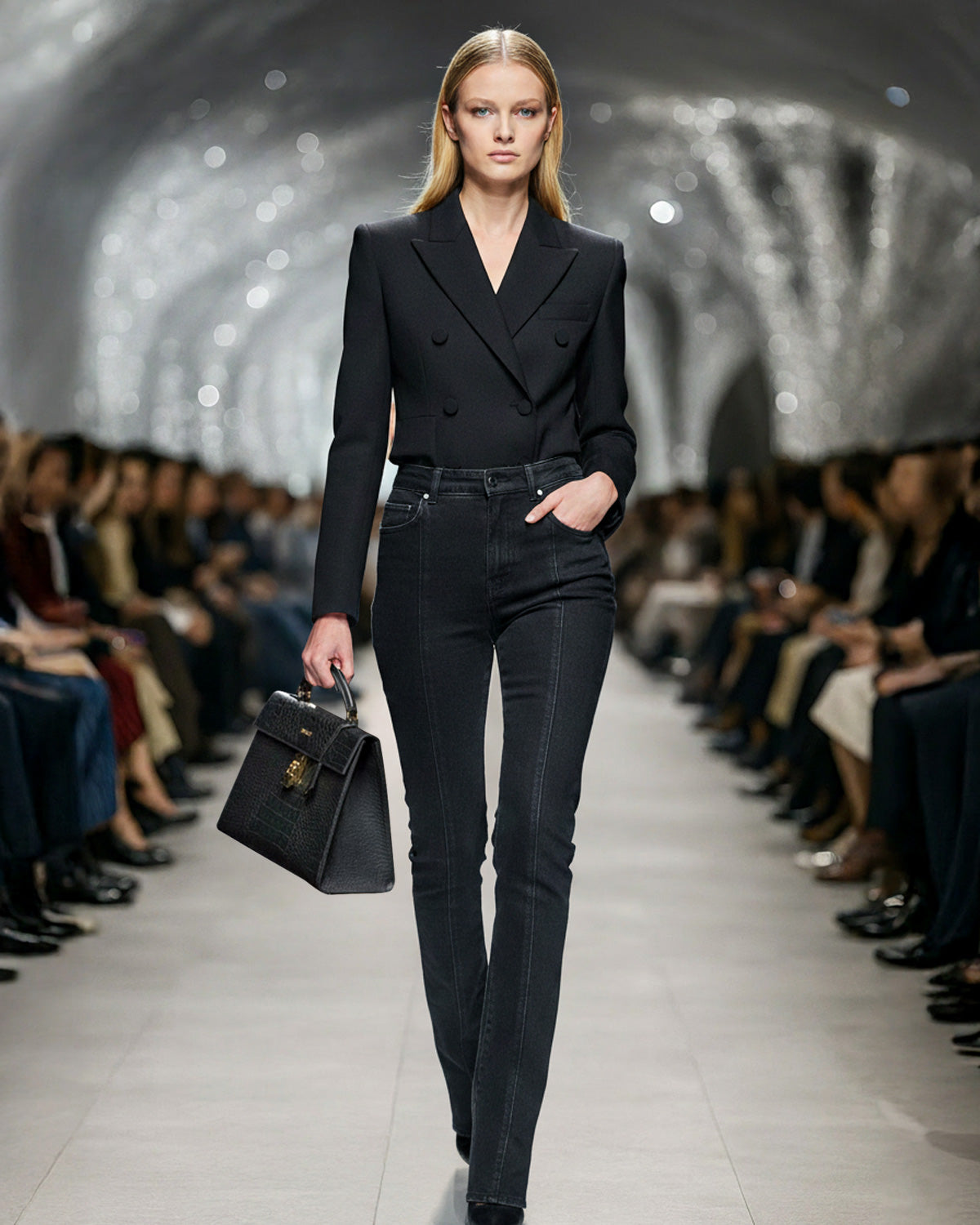 DAWODY Luxury Bag in Cayman Black Mango Leather. A masterpiece made from mango fruit - dawody-science-fashion